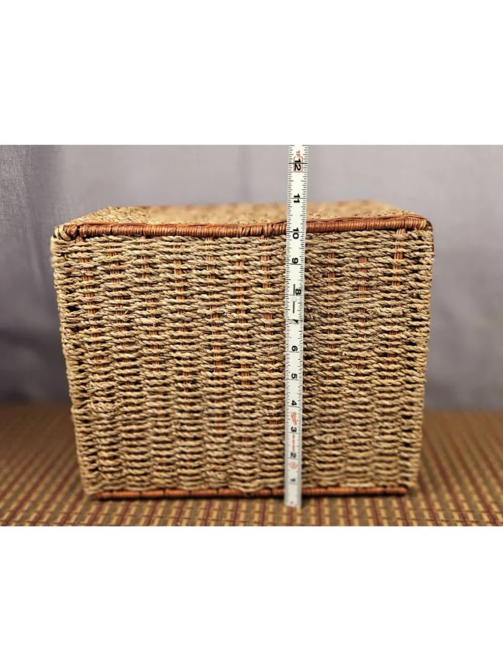Woven Seagrass Basket With 5 Compartments For Storage & Organization 12